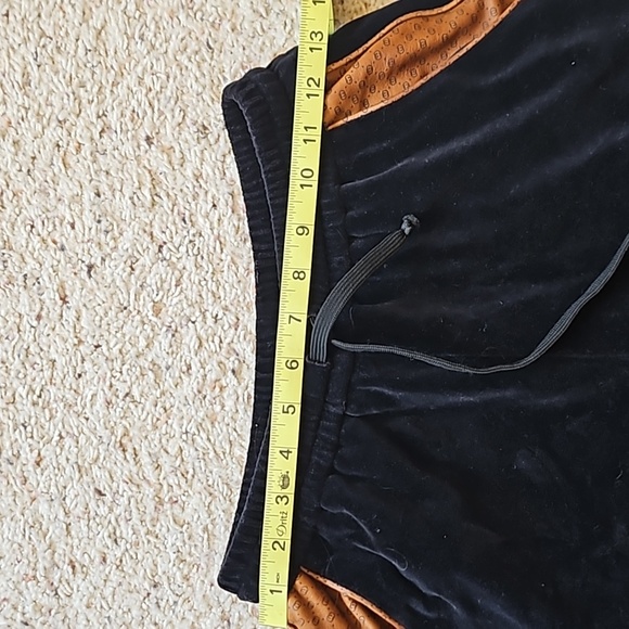 Gucci Dapper Dan Black Velvet Monogram Leather Tan Brown Pocket Sweatpants Track - Picture 12 of 12